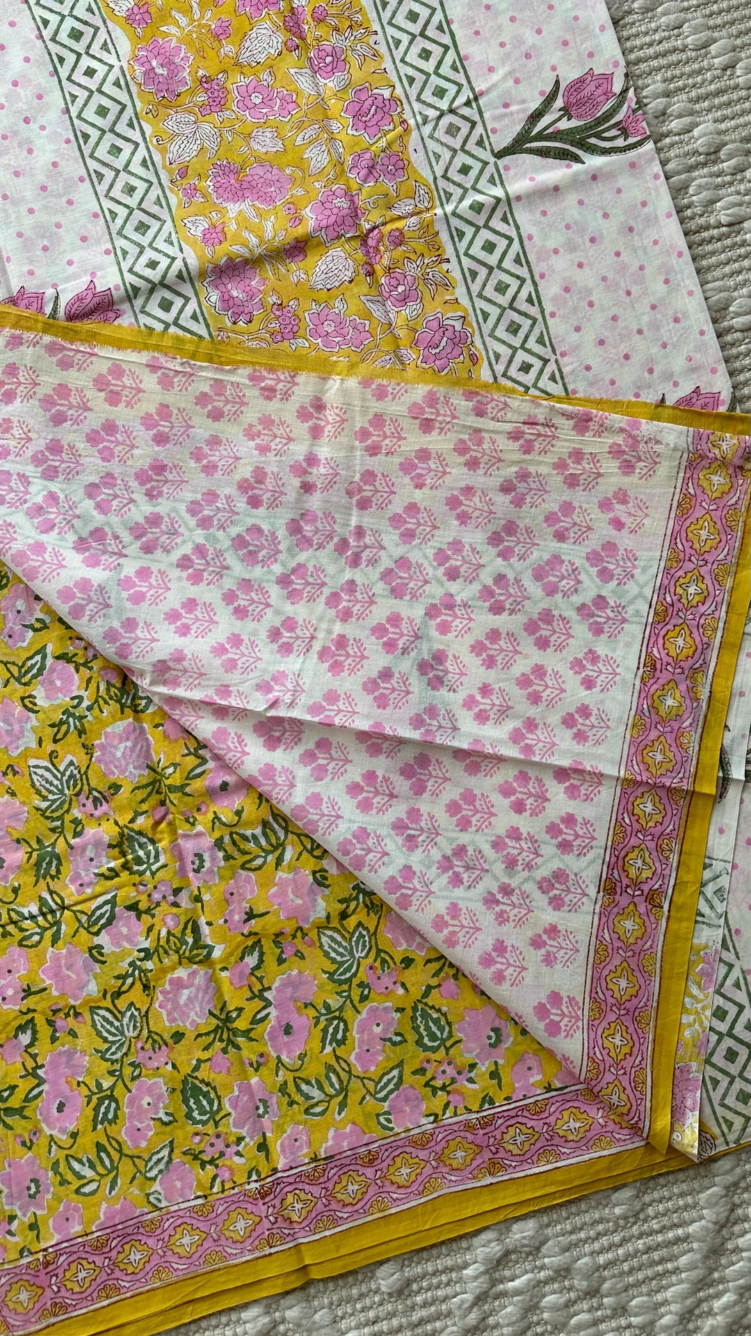 BAGRU HAND BLOCK PRINTED SOFT MULMUL COTTON SAREE- 074