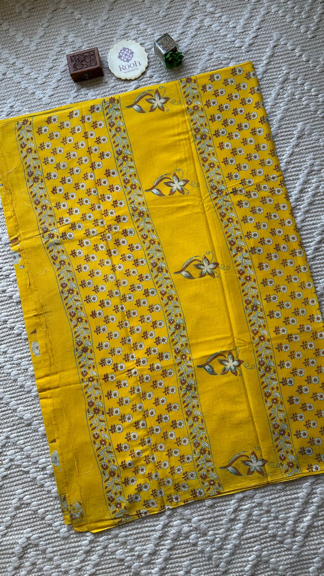 BAGRU HAND BLOCK PRINTED SOFT MULMUL COTTON SAREE- 070