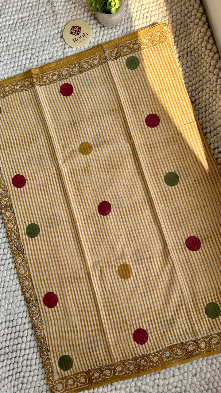 BAGRU HAND BLOCK PRINTED SOFT MULMUL COTTON SAREE- 139