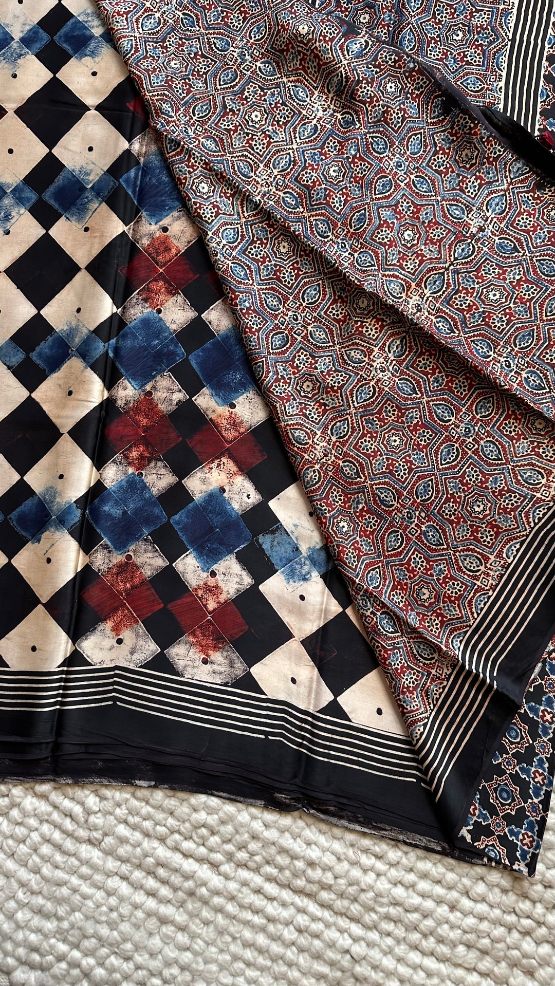 ROOH EXCLUSIVES- AJRAKH HAND BLOCK PRINTED PREMIUM MODAL SILK SAREE 20