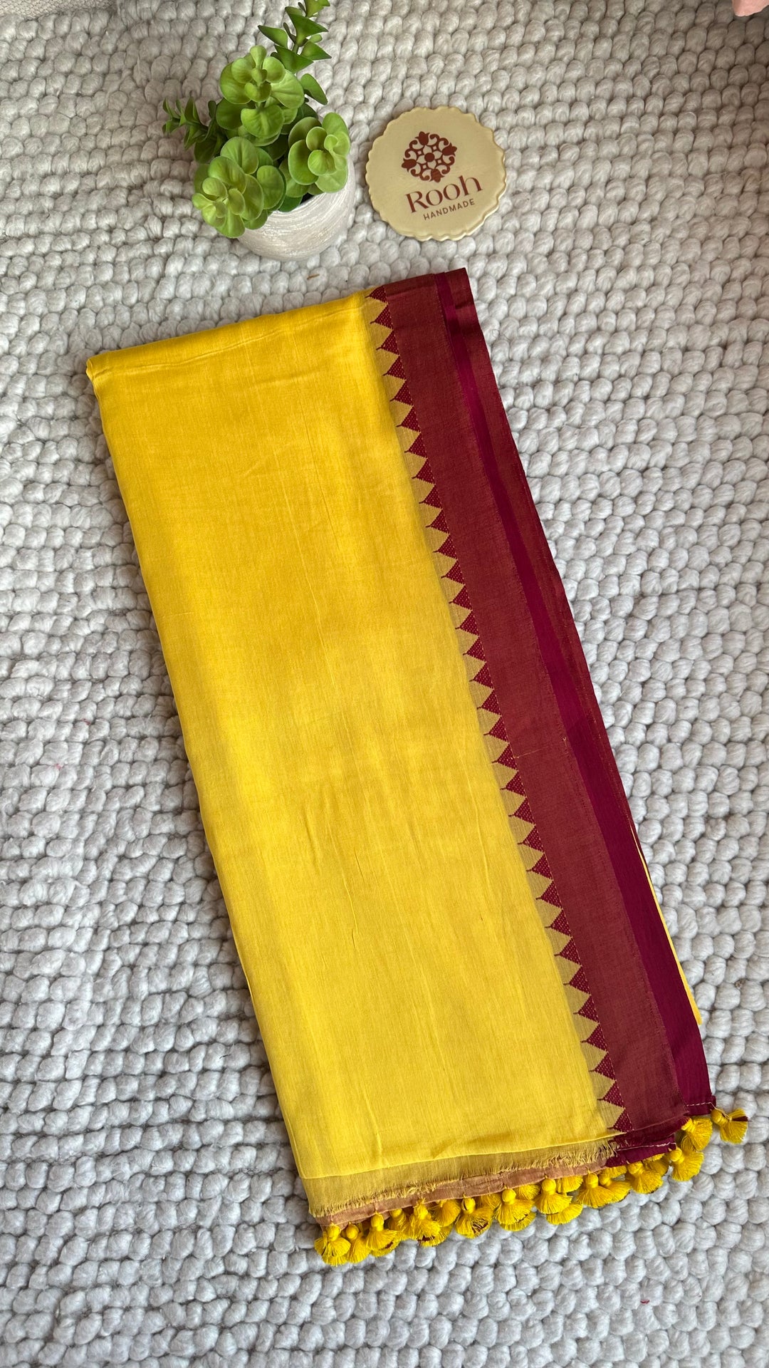 SUNFLOWER YELLOW PURE SUPER SOFT MULMUL COTTON SAREE - 020