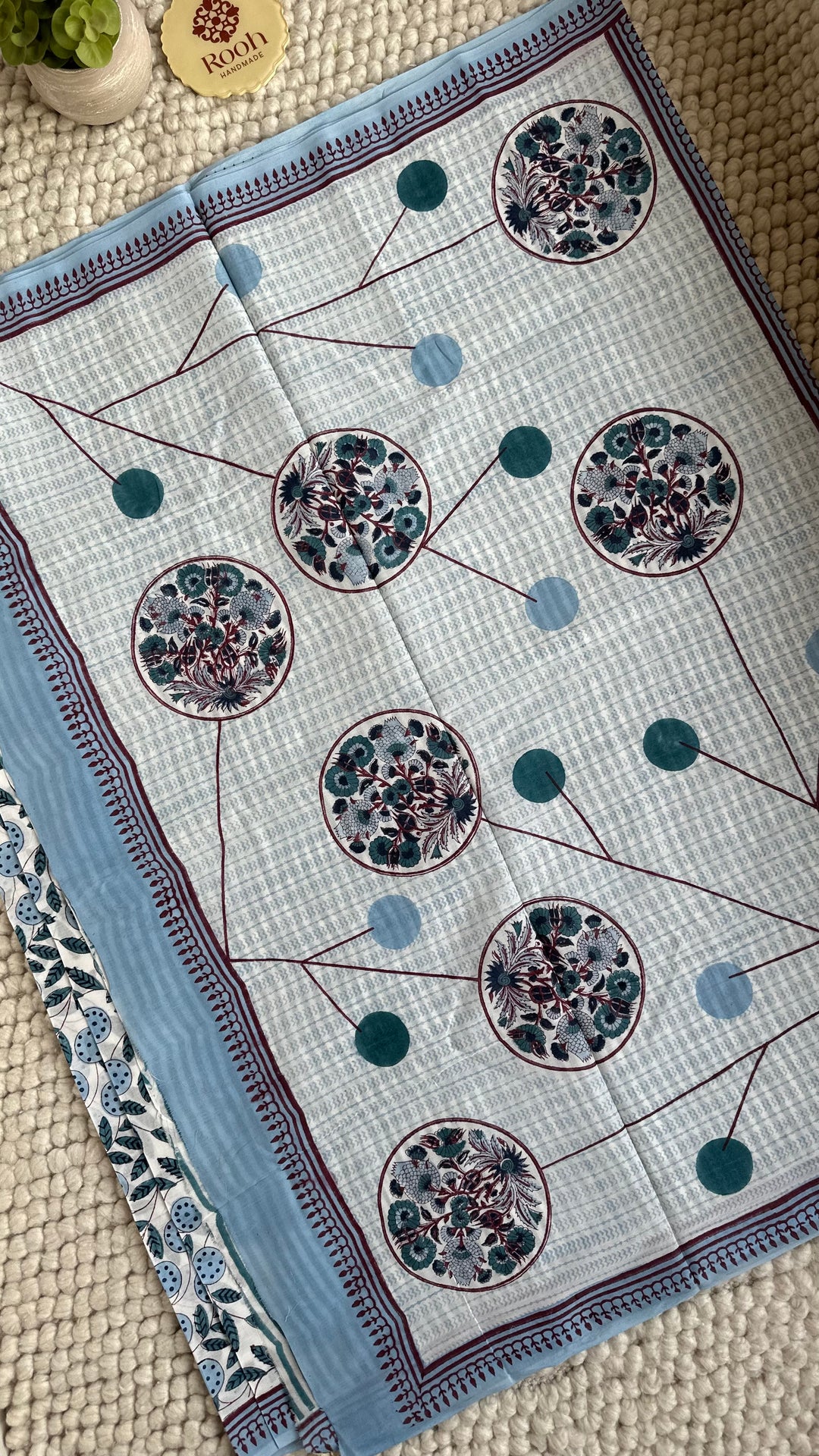 SANGANERI HAND BLOCK PRINTED SOFT COTTON SAREE- 021