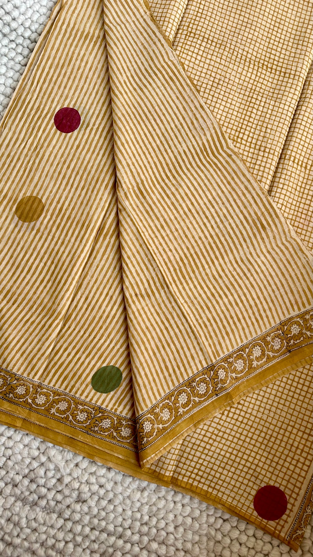 BAGRU HAND BLOCK PRINTED SOFT MULMUL COTTON SAREE- 139