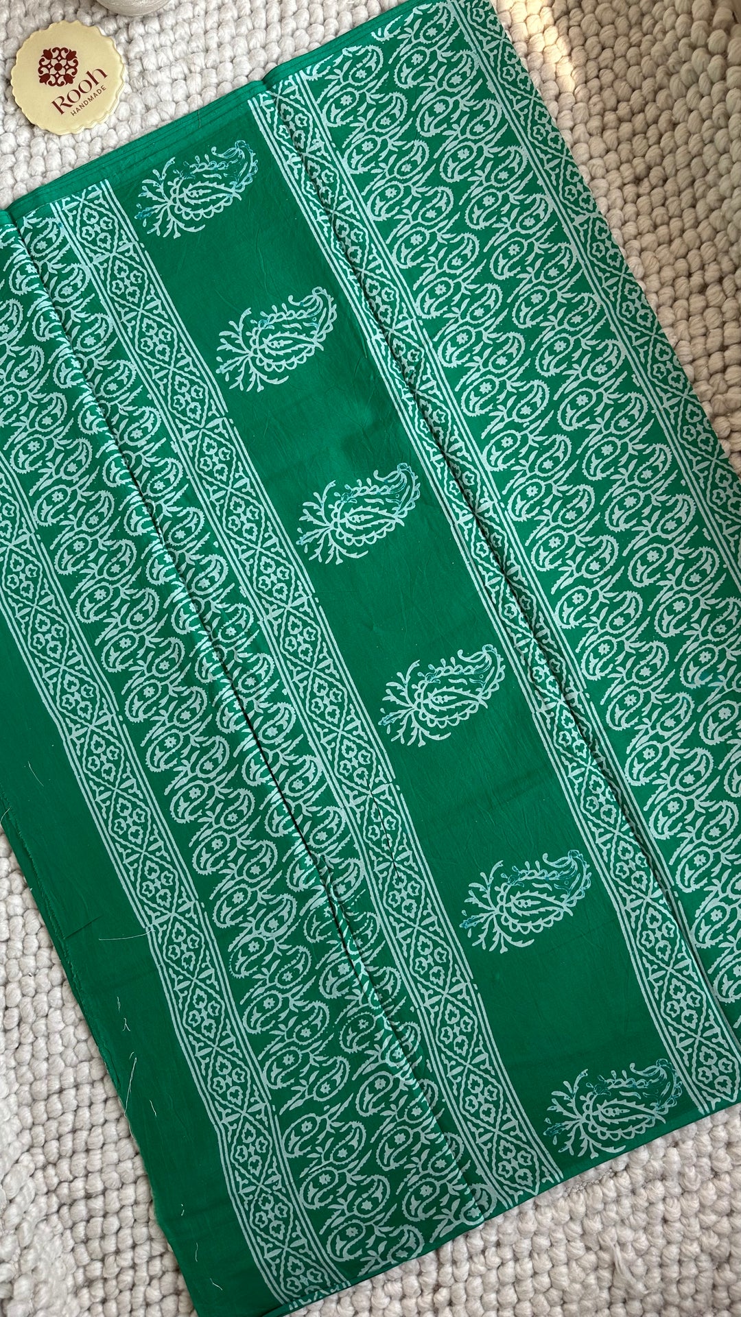 BAGRU HAND BLOCK PRINTED SOFT MULMUL COTTON SAREE- 149