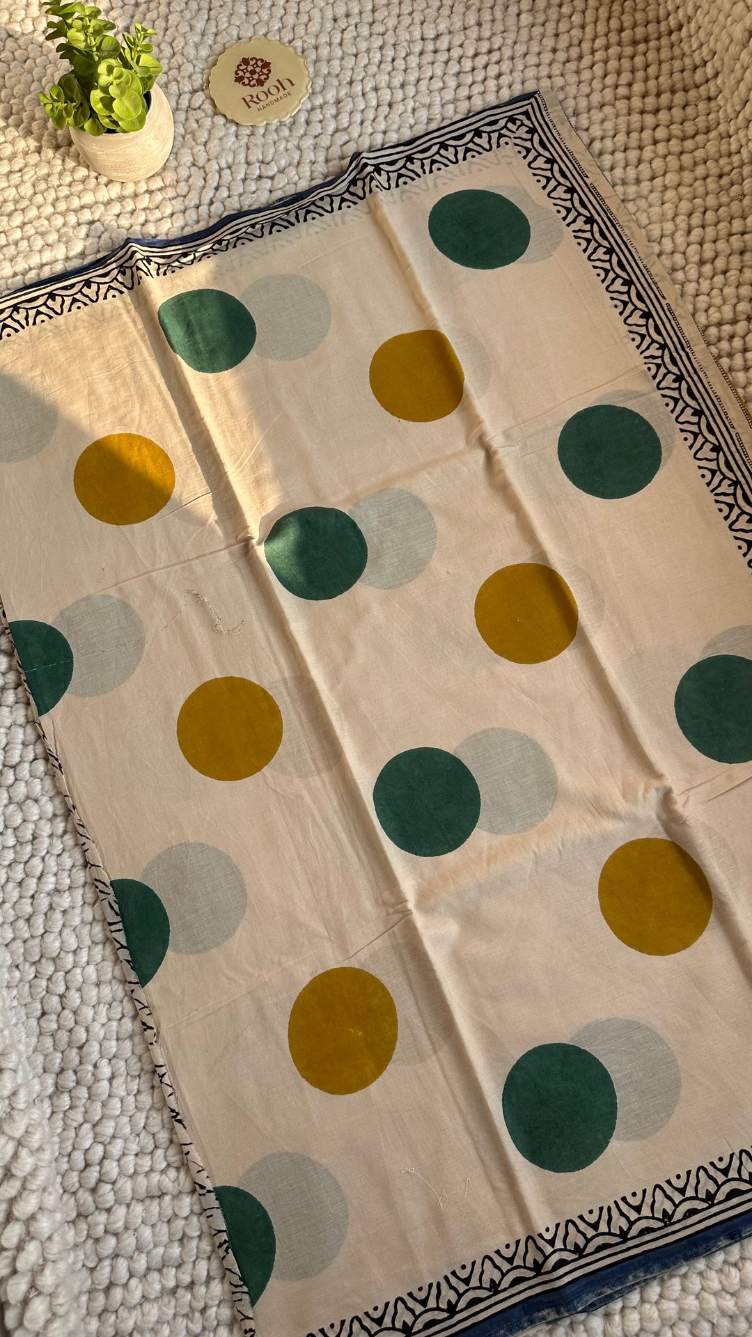 BAGRU HAND BLOCK PRINTED SOFT MULMUL COTTON SAREE- 118