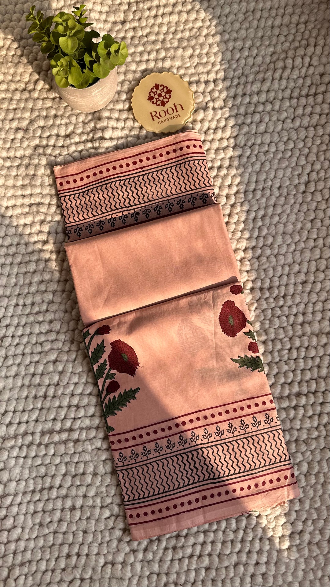 BAGRU HAND BLOCK PRINTED SOFT MULMUL COTTON SAREE- 095 (DISPATCH TIME IS - 12-15 DAYS)