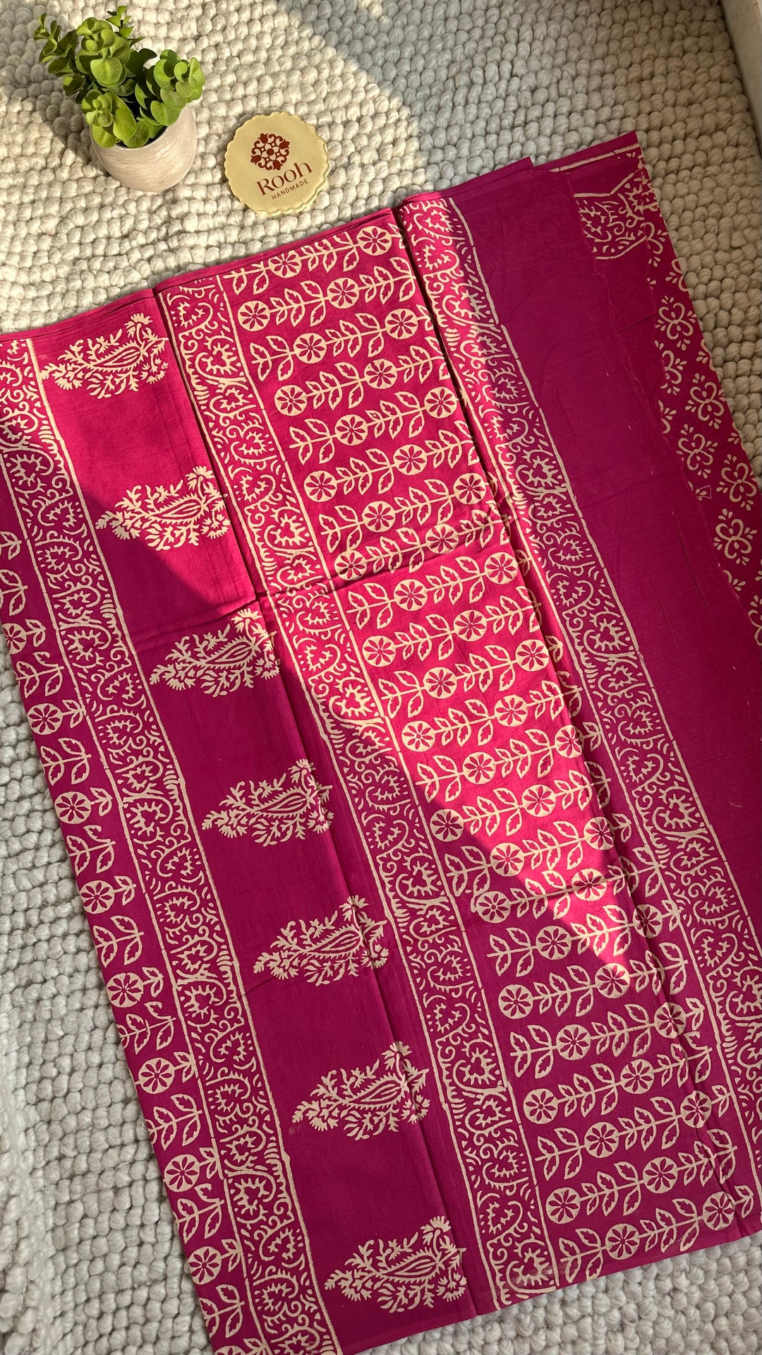 BAGRU HAND BLOCK PRINTED SOFT MULMUL COTTON SAREE- 134