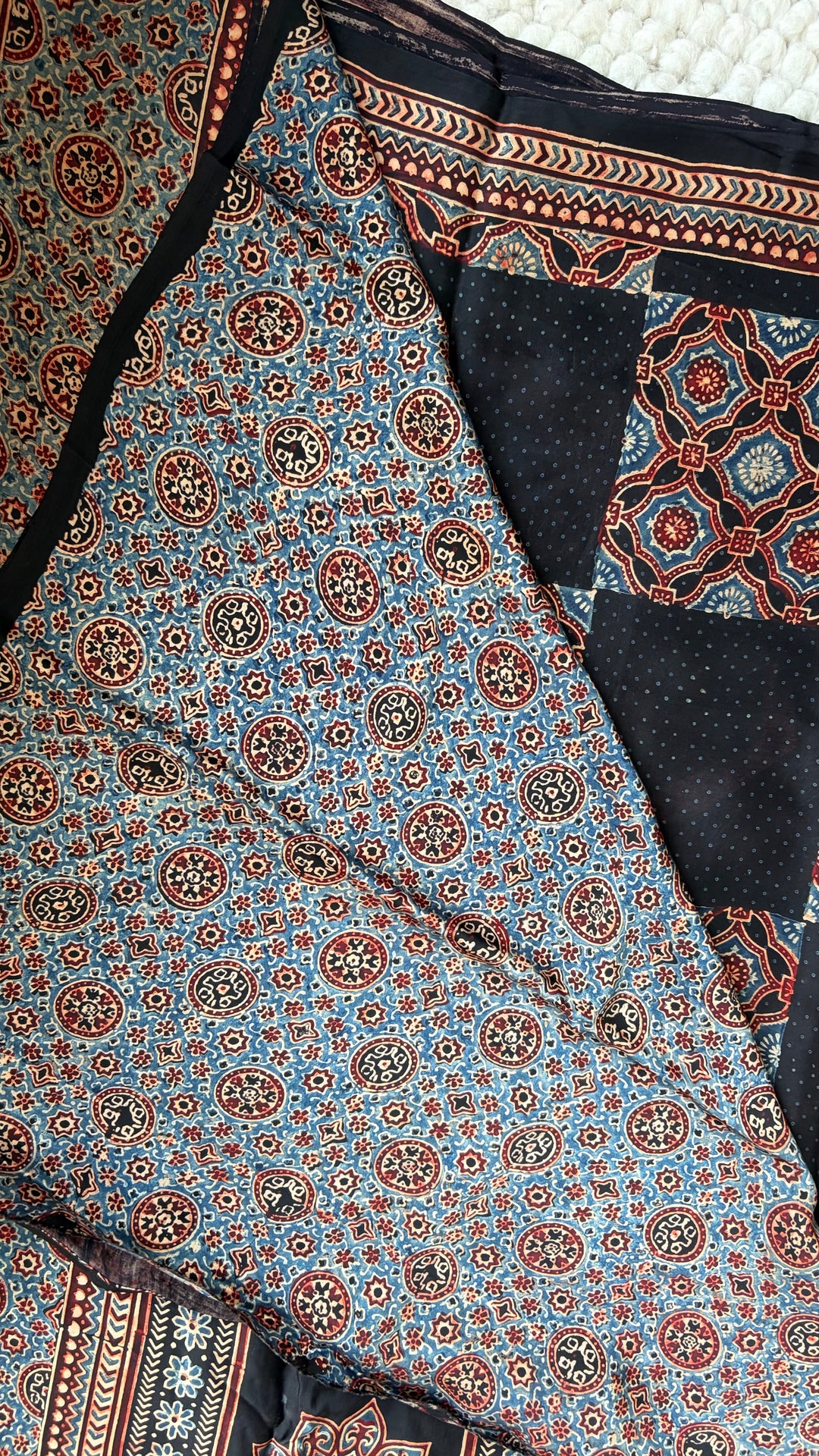 ROOH EXCLUSIVES- AJRAKH HAND BLOCK PRINTED PREMIUM MODAL SILK SAREE 07
