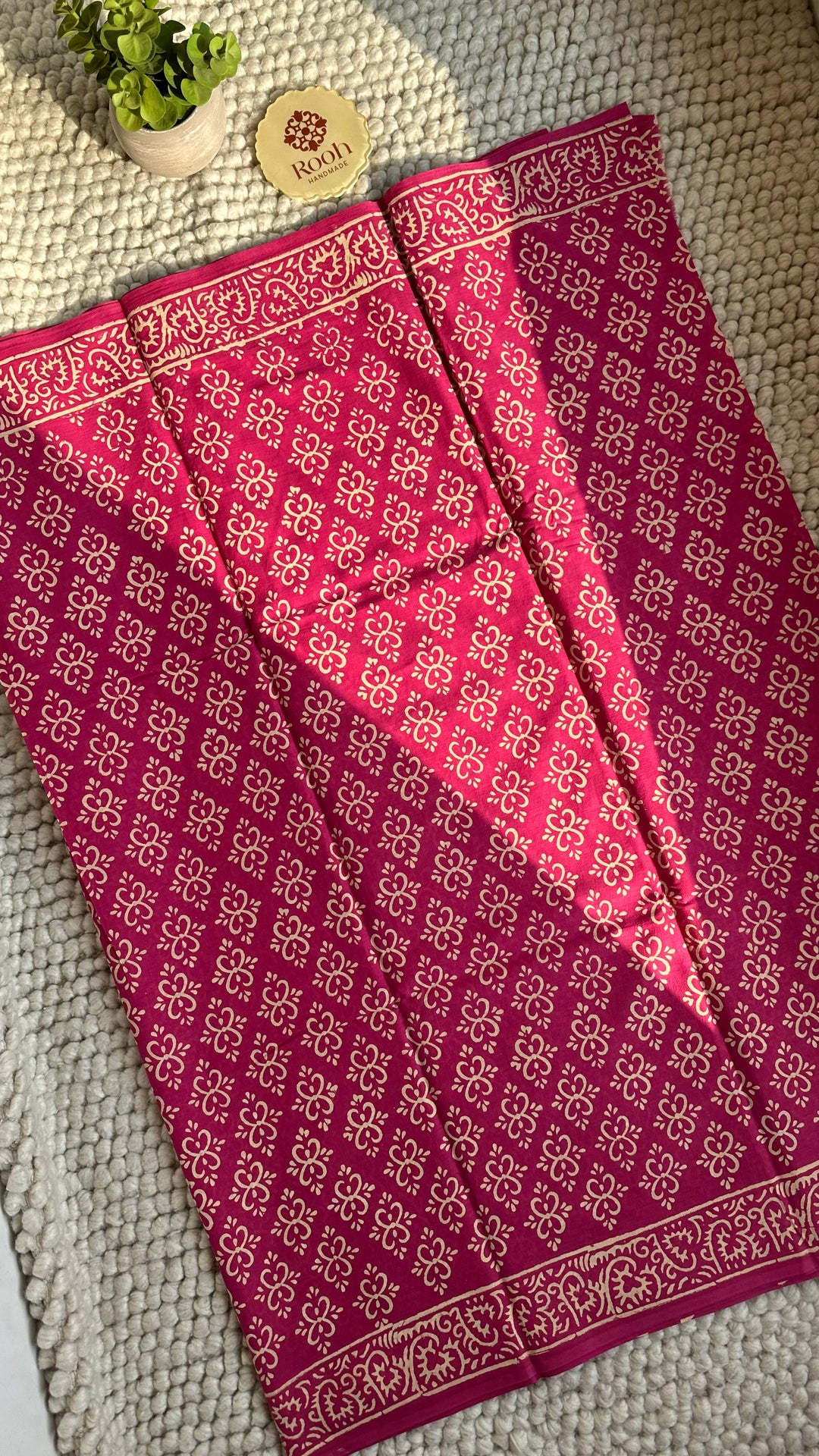 BAGRU HAND BLOCK PRINTED SOFT MULMUL COTTON SAREE- 134