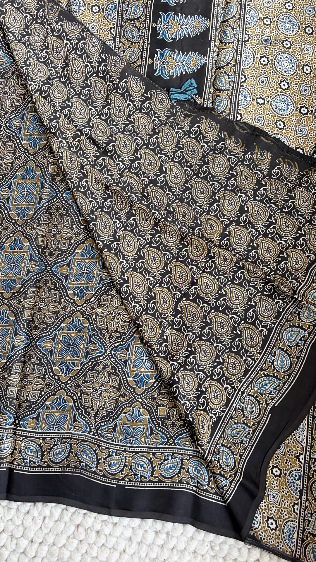 ROOH EXCLUSIVES- AJRAKH HAND BLOCK PRINTED PREMIUM MODAL SILK SAREE 02