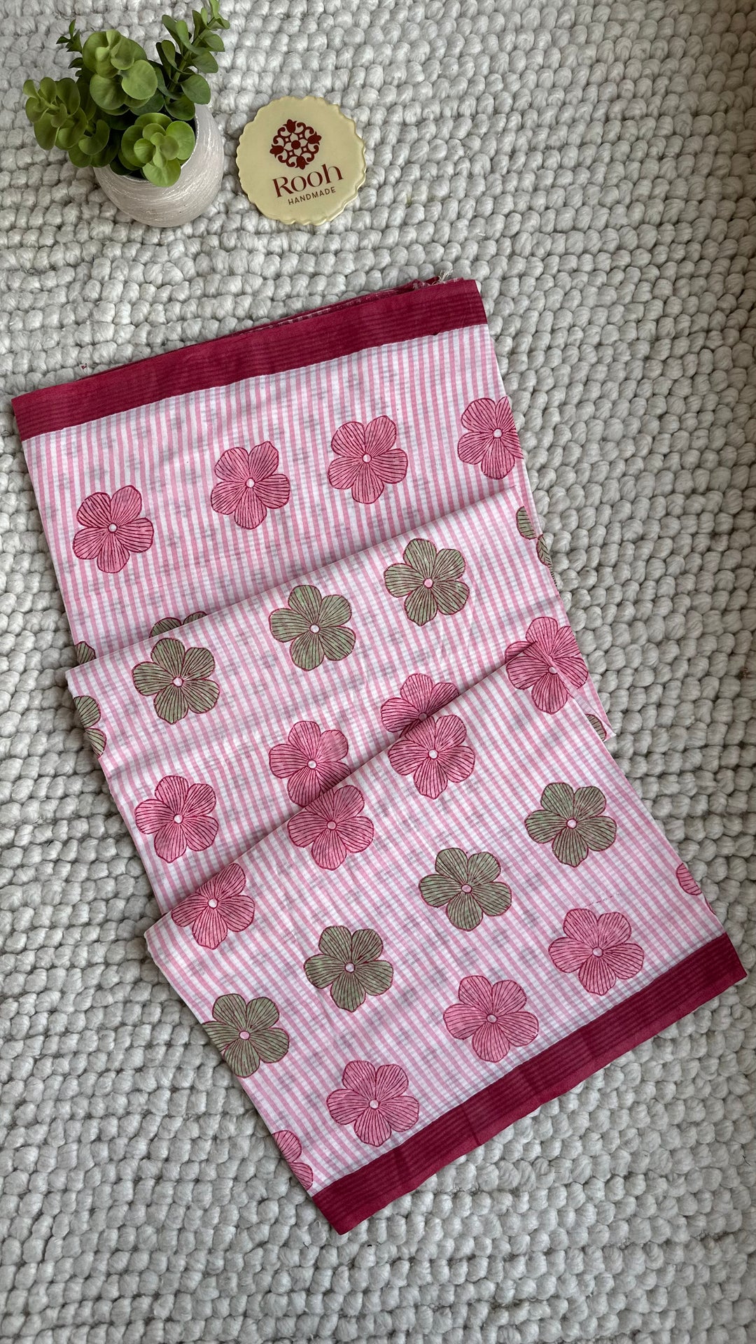SANGANERI HAND BLOCK PRINTED SOFT COTTON SAREE- 023