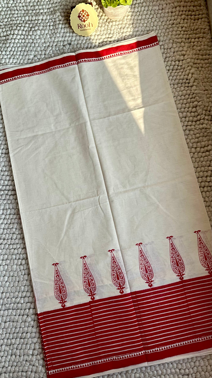 LOLITA - HANDBLOCK PRINTED ON HANDWOVEN BENGAL COTTON SAREE