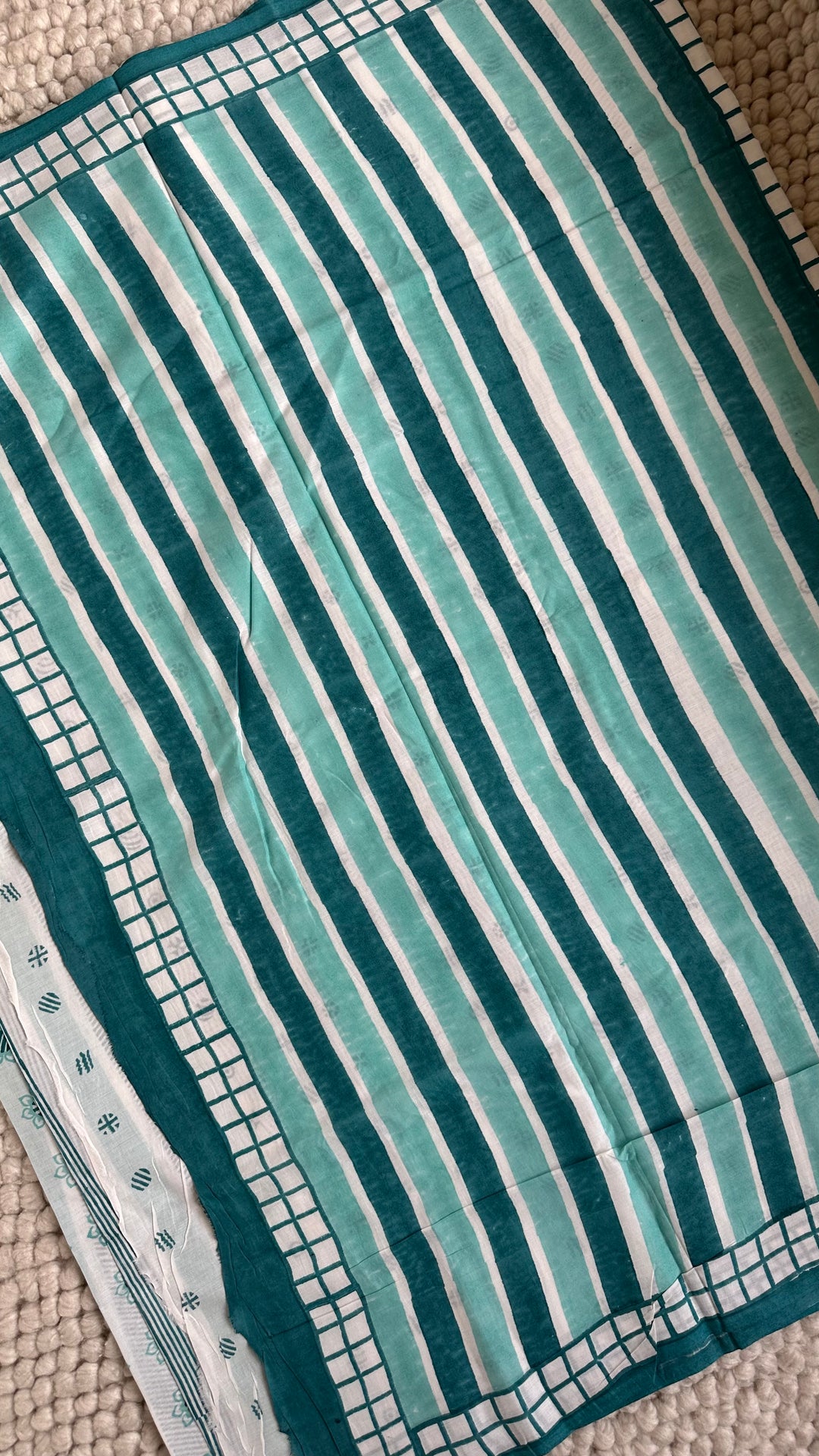 SANGANERI HAND BLOCK PRINTED SOFT COTTON SAREE- 024