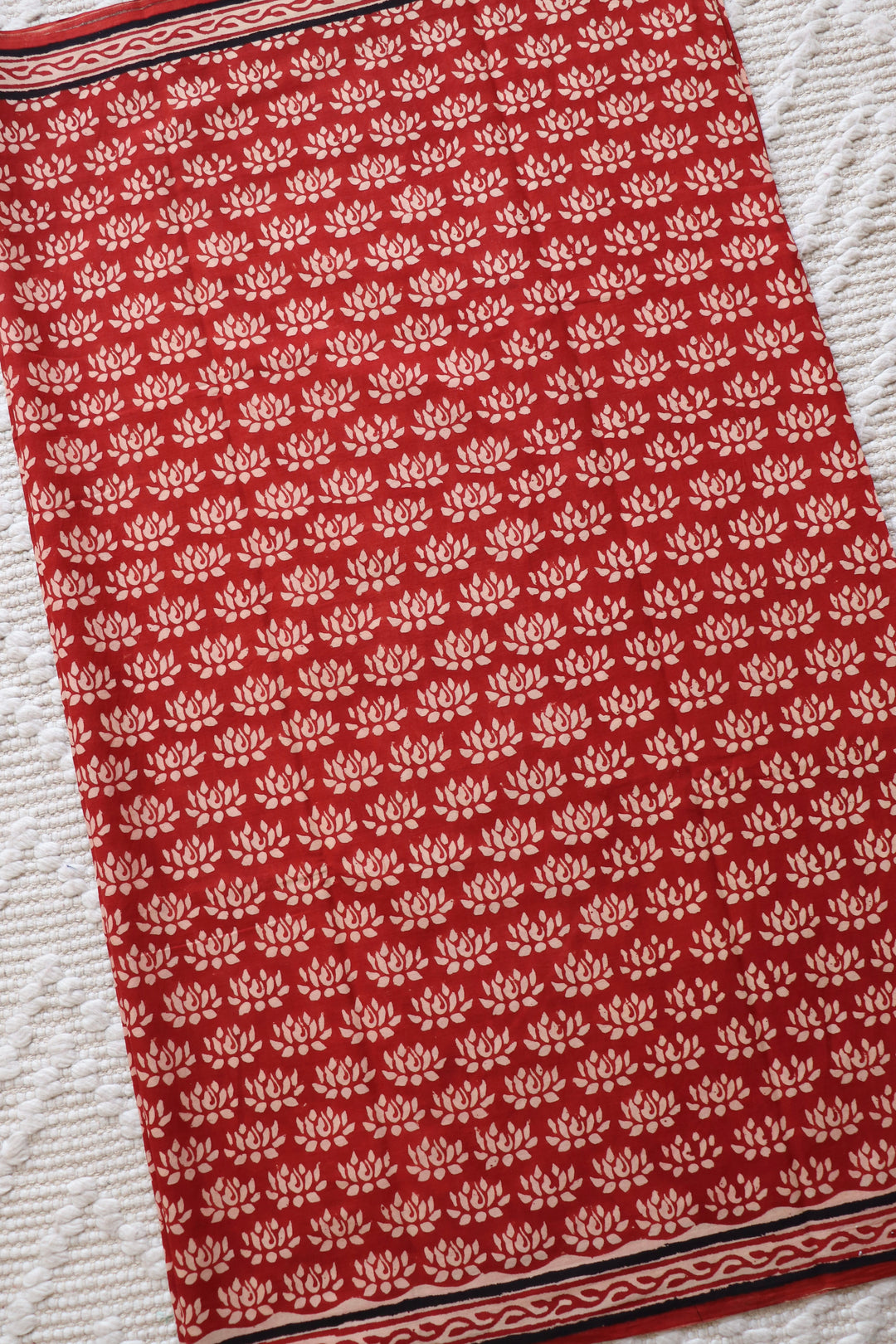 BAGRU HAND BLOCK PRINTED SOFT MULMUL COTTON SAREE- 087