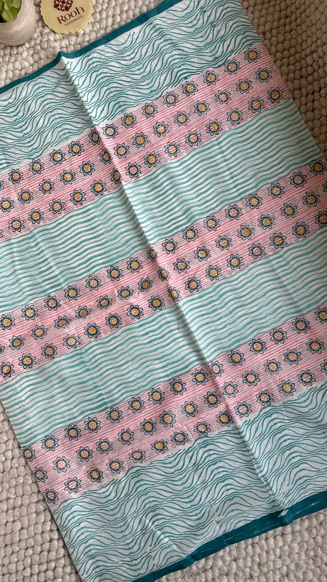 SANGANERI HAND BLOCK PRINTED SOFT COTTON SAREE- 028