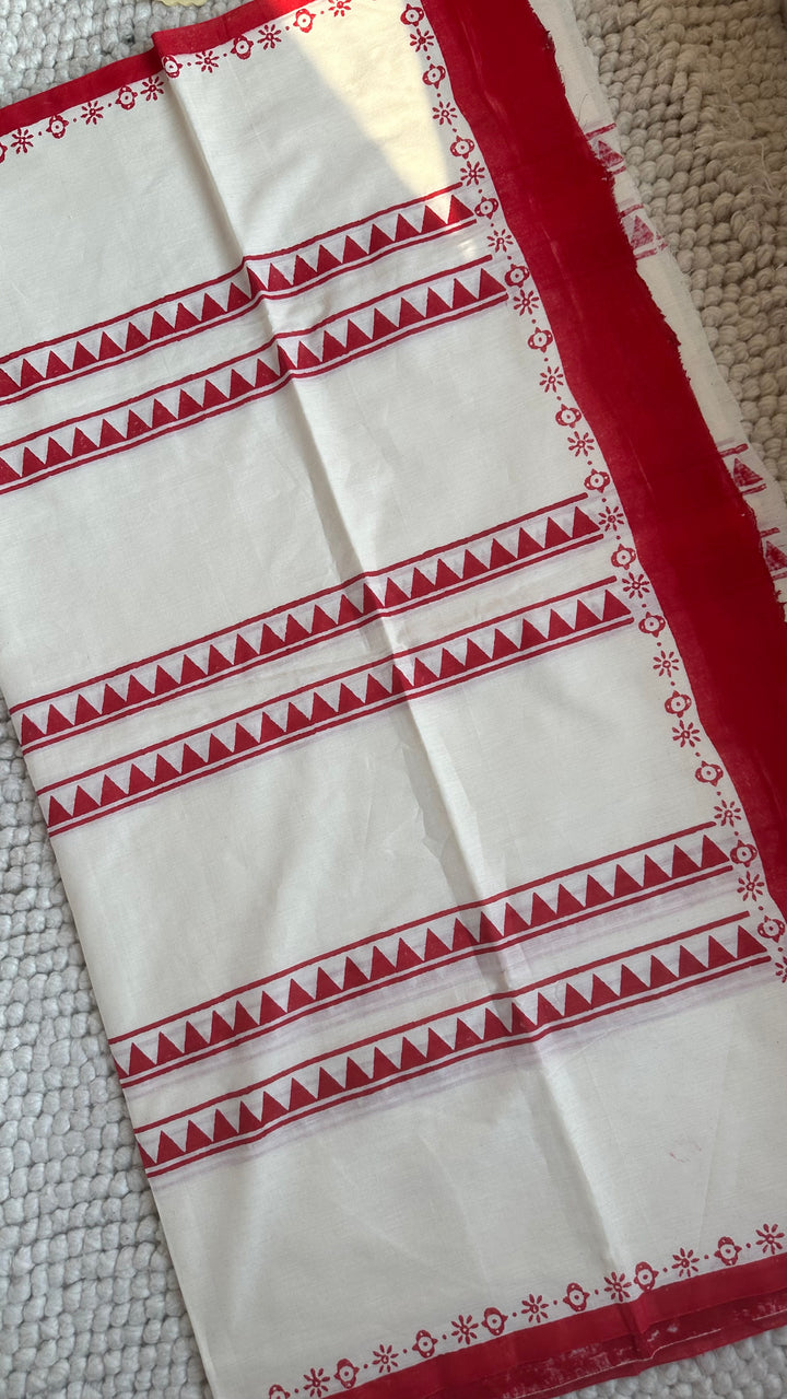 CHARULATA - HANDBLOCK PRINTED ON HANDWOVEN BENGAL COTTON SAREE