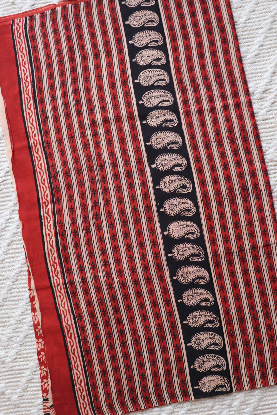 BAGRU HAND BLOCK PRINTED SOFT MULMUL COTTON SAREE- 087