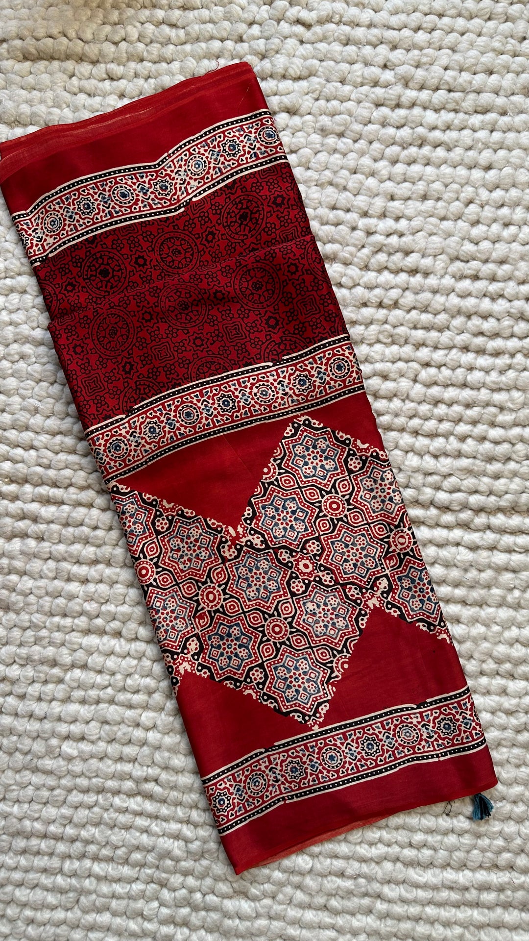ROOH EXCLUSIVES- AJRAKH HAND BLOCK PRINTED PREMIUM MODAL SILK SAREE 22