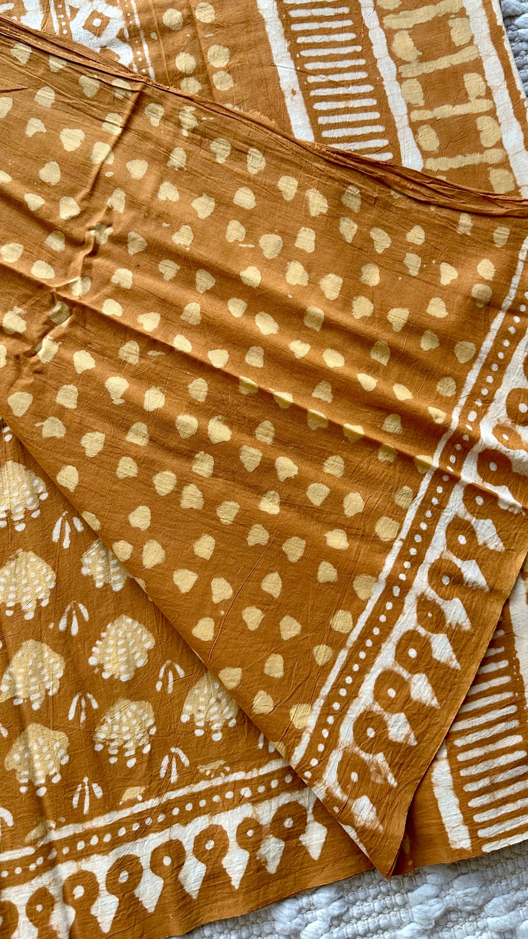 BAGRU HAND BLOCK PRINTED SOFT MULMUL COTTON SAREE- 073