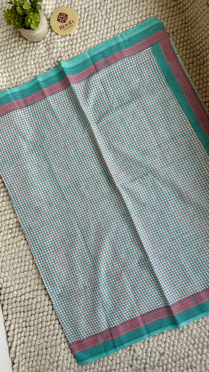 SANGANERI HAND BLOCK PRINTED SOFT COTTON SAREE- 030