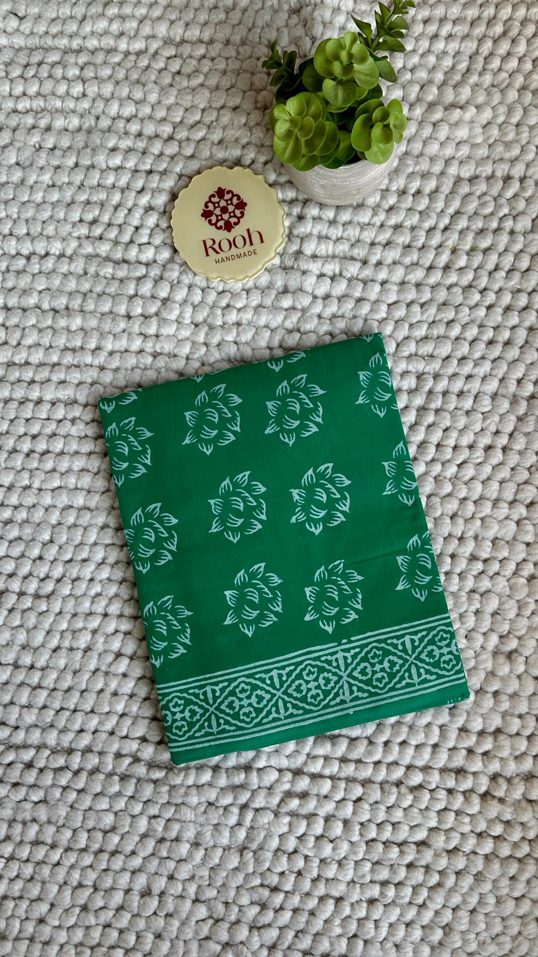 BAGRU HAND BLOCK PRINTED SOFT MULMUL COTTON SAREE- 149
