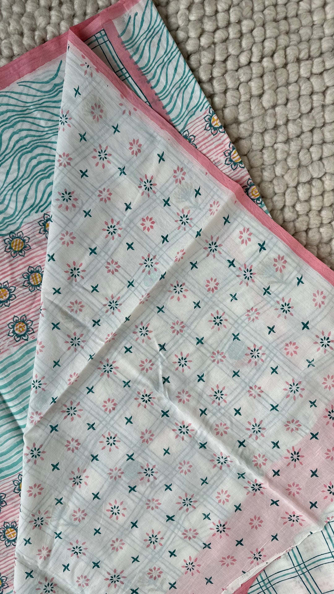 SANGANERI HAND BLOCK PRINTED SOFT COTTON SAREE- 029