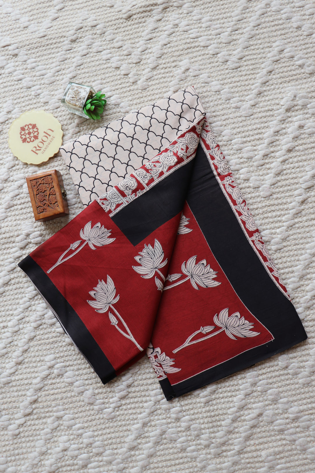 BAGRU HAND BLOCK PRINTED SOFT MULMUL COTTON SAREE- 077 (DISPATCH TIME IS 3 TO 5 DAYS)