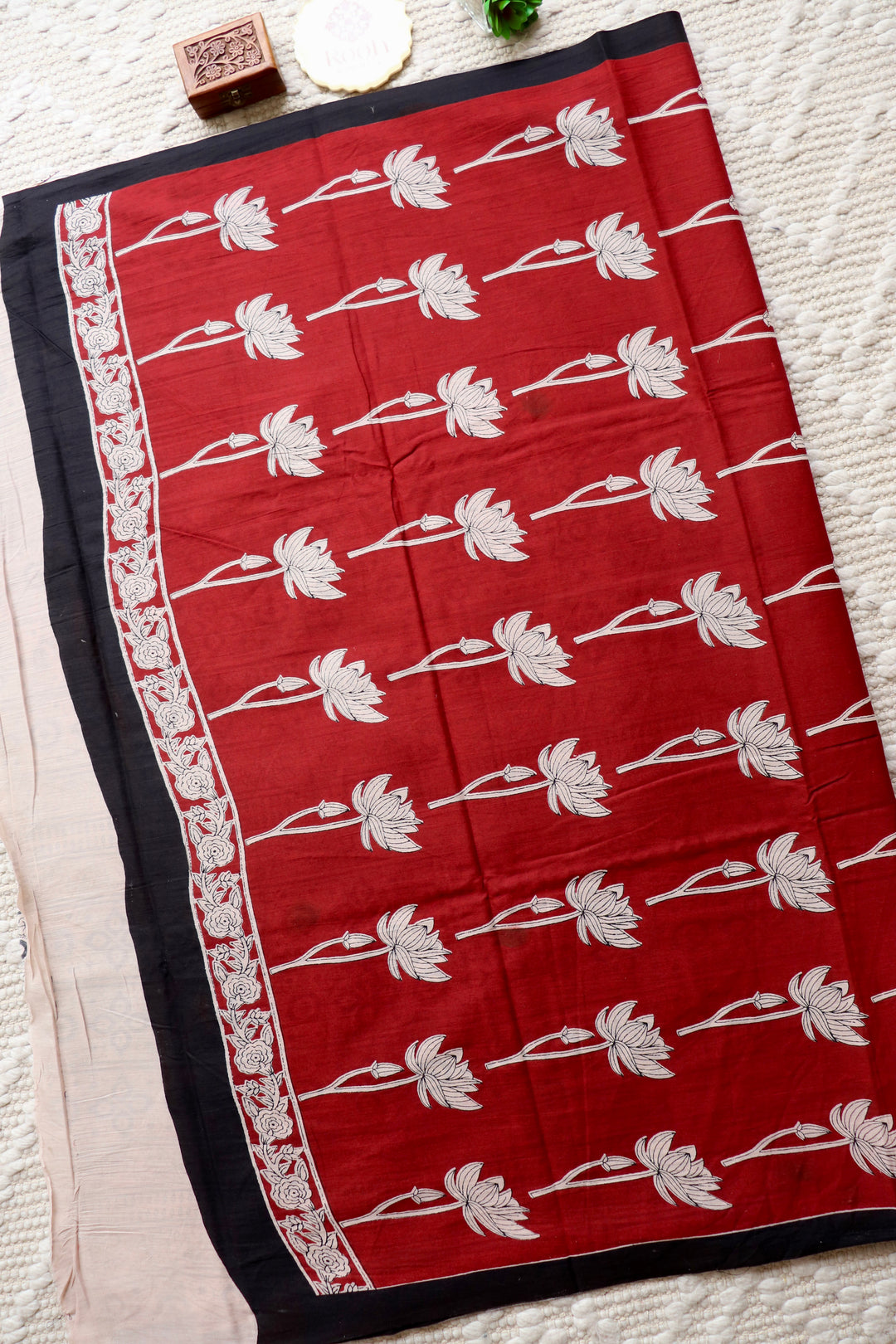 BAGRU HAND BLOCK PRINTED SOFT MULMUL COTTON SAREE- 077 (DISPATCH TIME IS 3 TO 5 DAYS)