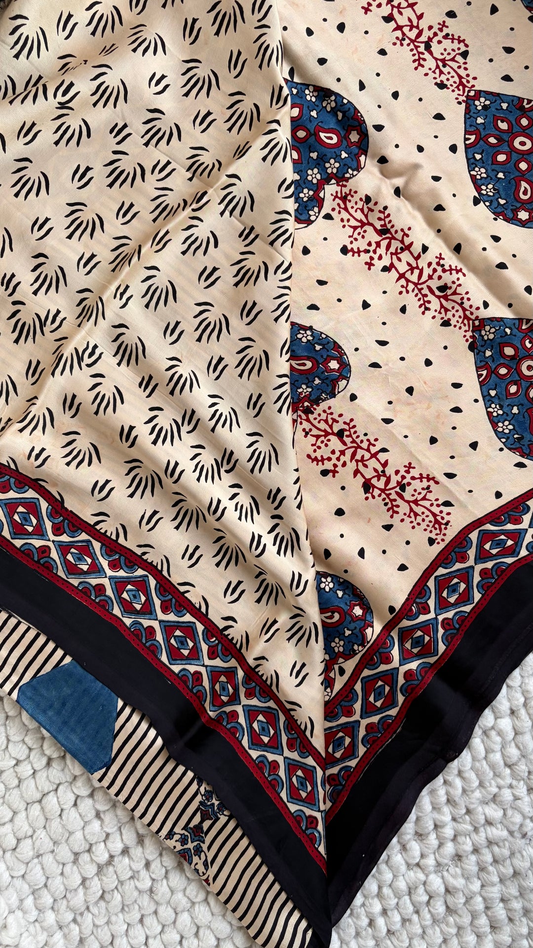 ROOH EXCLUSIVES- AJRAKH HAND BLOCK PRINTED PREMIUM MODAL SILK SAREE 04