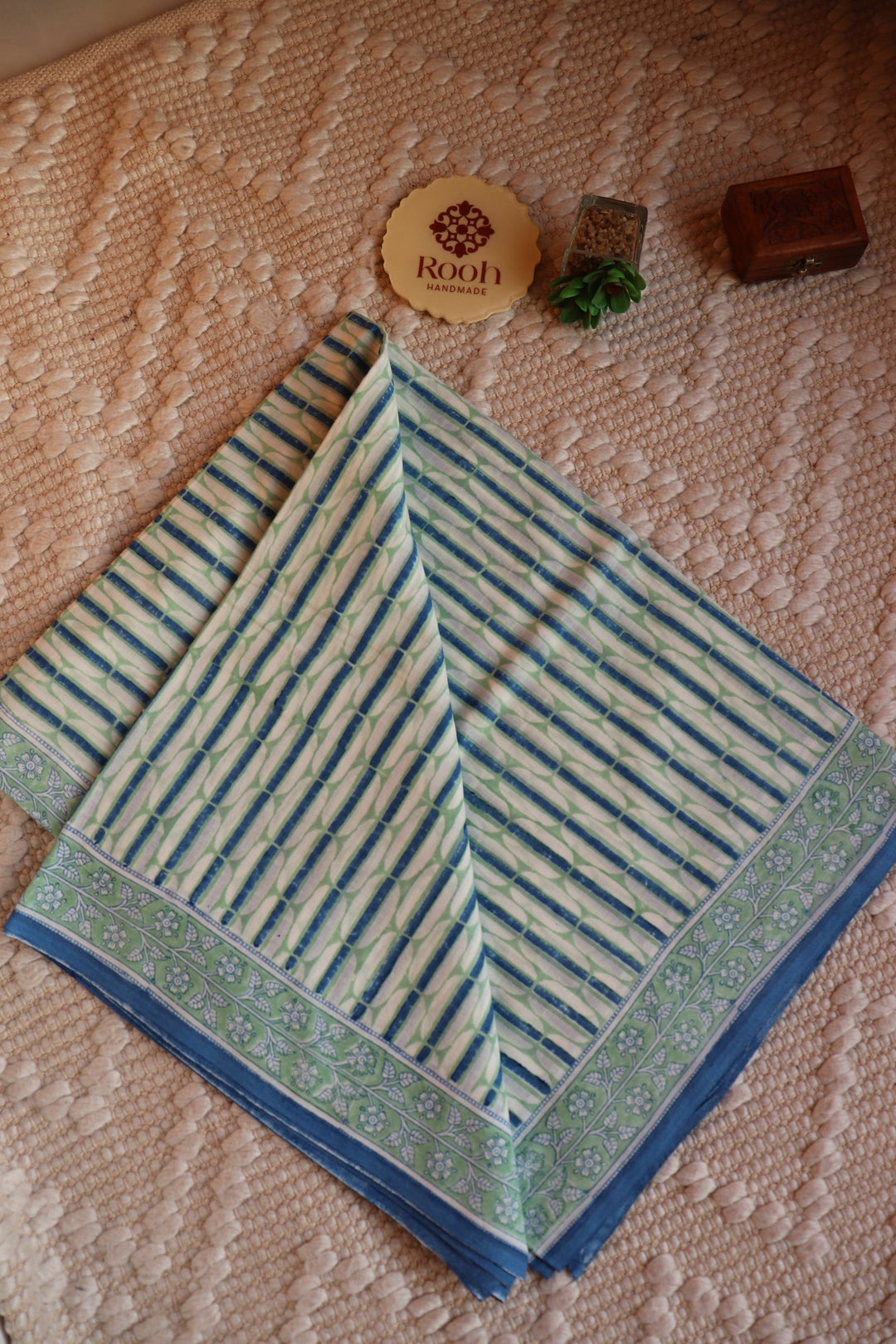SANGANERI HAND BLOCK PRINTED SOFT MULMUL COTTON SAREE- 008