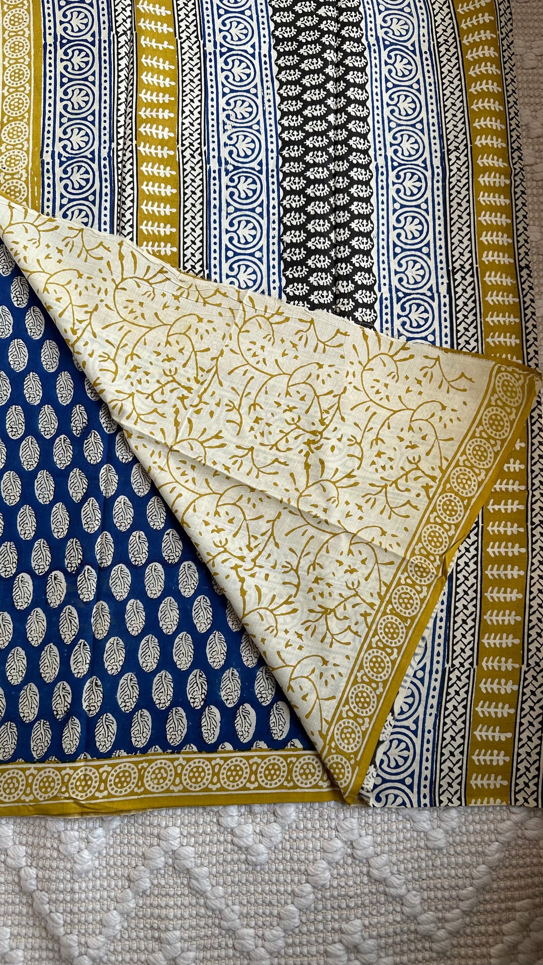 BAGRU HAND BLOCK PRINTED SOFT MULMUL COTTON SAREE- 038
