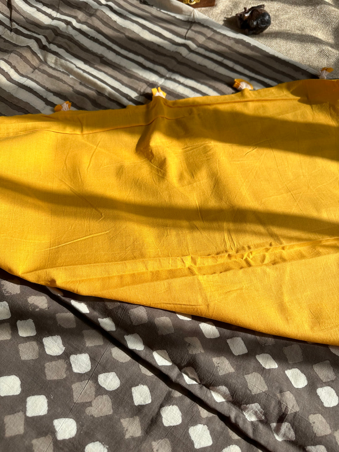 BAGRU HAND BLOCK DABU PRINTED SOFT MULMUL COTTON SAREE- 020