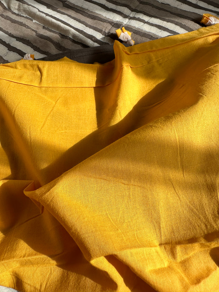 BAGRU HAND BLOCK DABU PRINTED SOFT MULMUL COTTON SAREE- 020