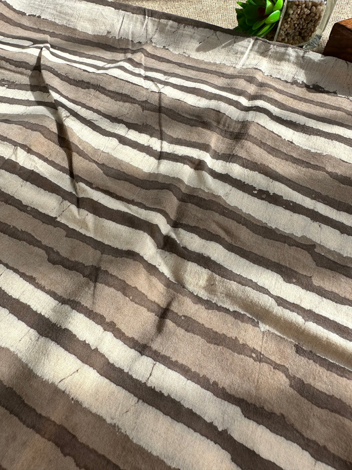 BAGRU HAND BLOCK DABU PRINTED SOFT MULMUL COTTON SAREE- 020
