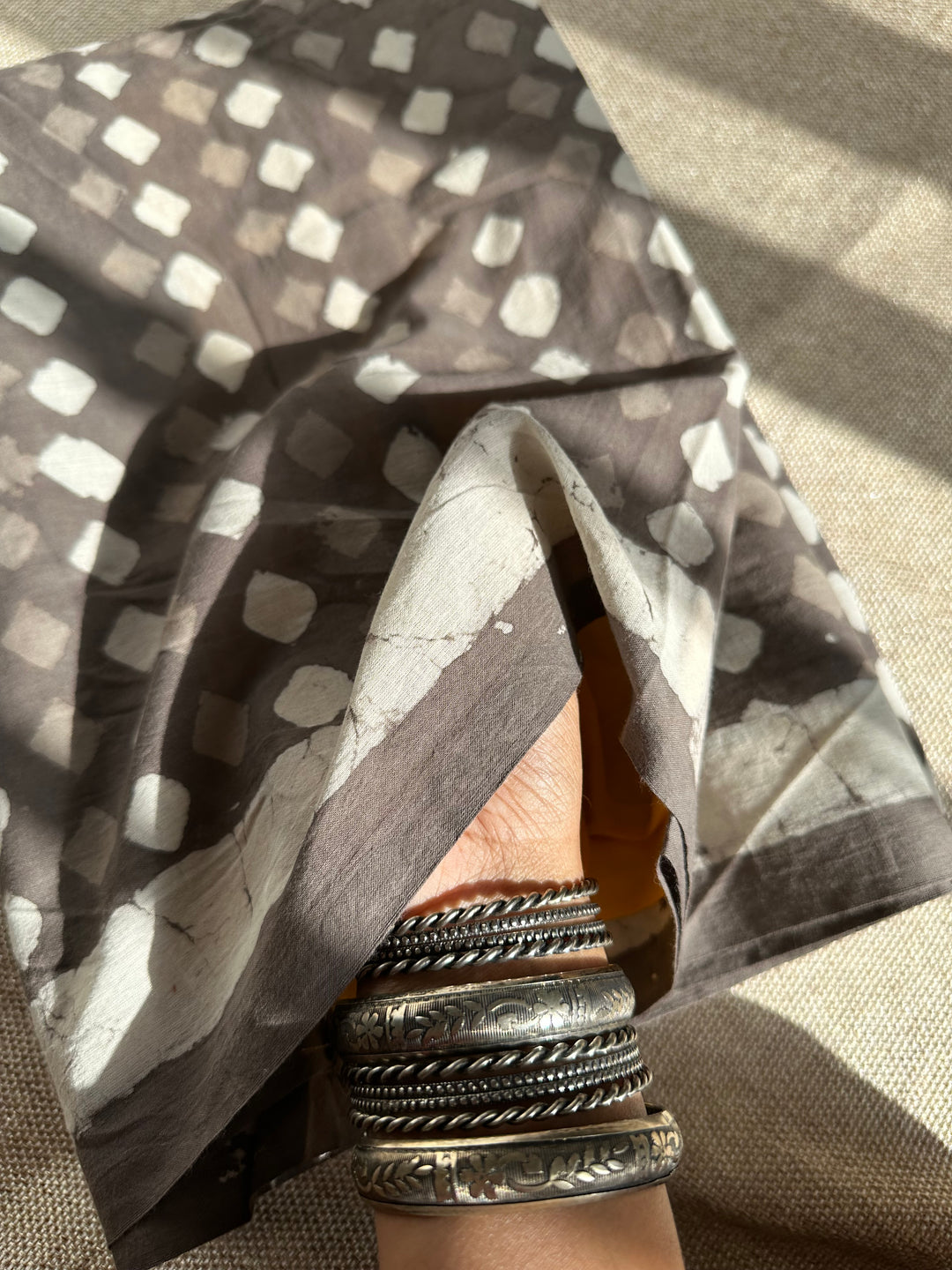BAGRU HAND BLOCK DABU PRINTED SOFT MULMUL COTTON SAREE- 020