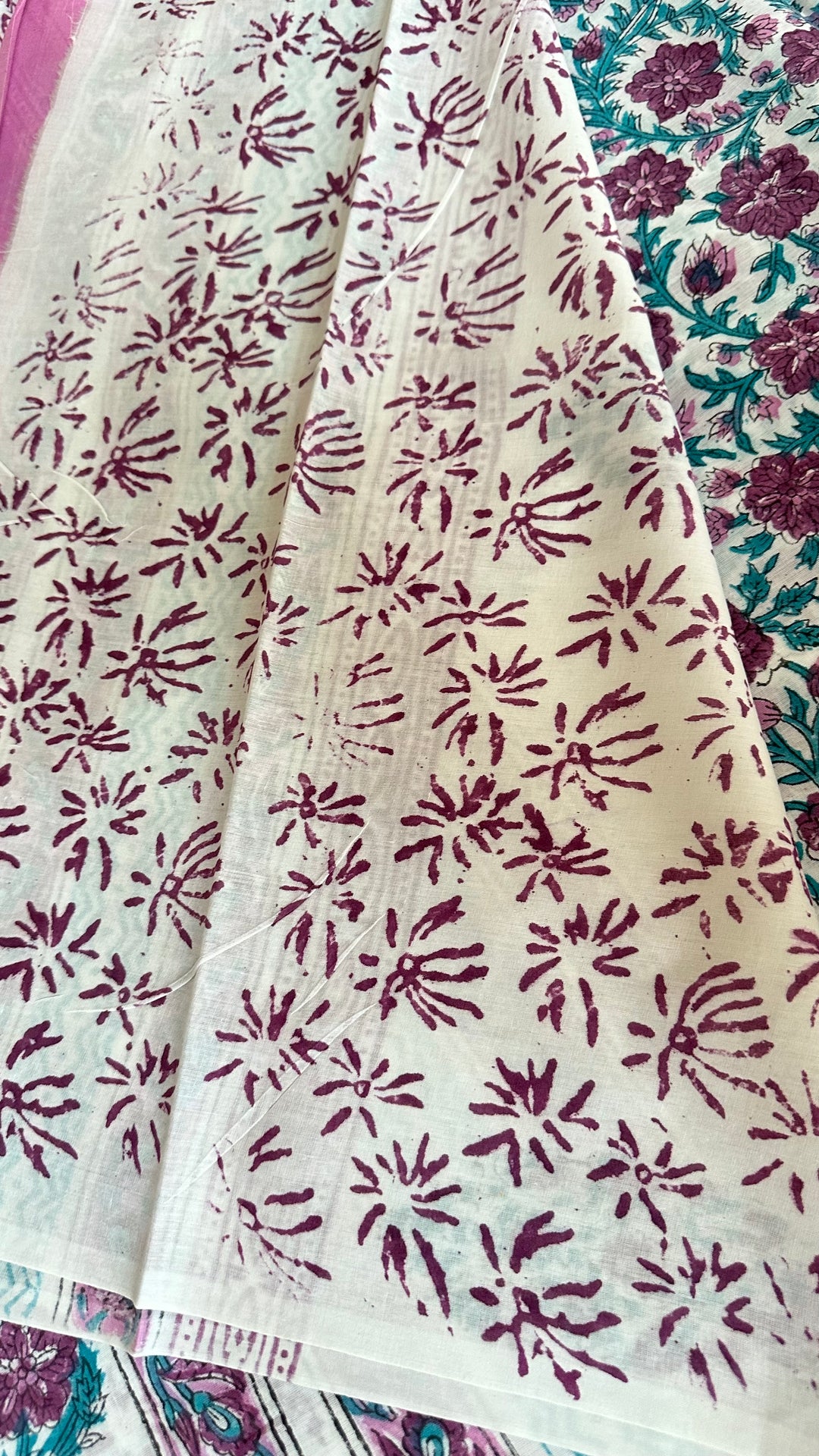 BAGRU HAND BLOCK PRINTED SOFT MULMUL COTTON SAREE- 009