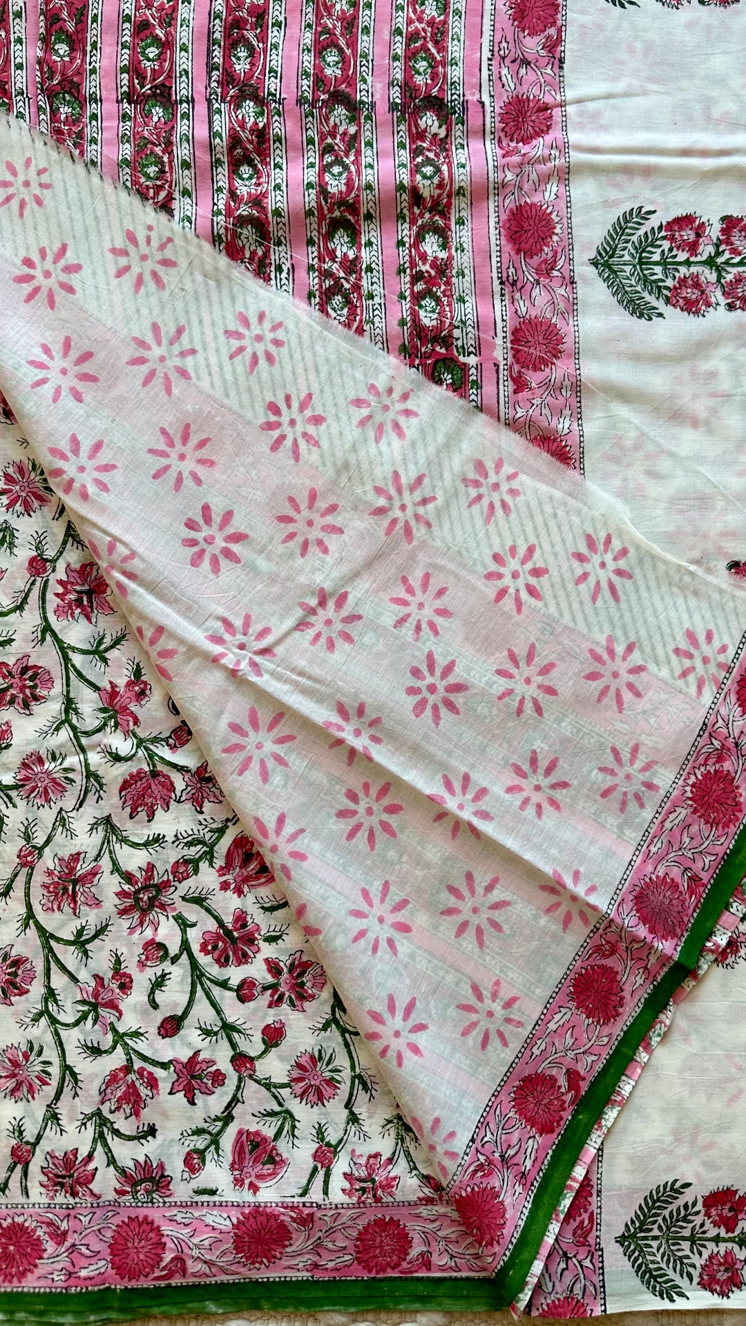 BAGRU HAND BLOCK PRINTED SOFT MULMUL COTTON SAREE- 045 (DISPATCH TIME - 5 TO 7 DAYS)