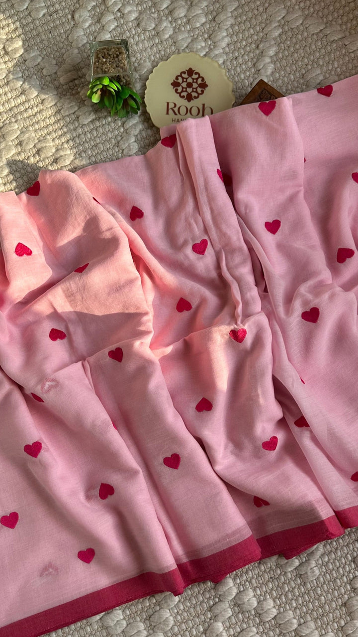 DIL - BABY PINK SUPER SOFT MUL COTTON SAREE (DISPATCH TIME IS 7 TO 10 DAYS)