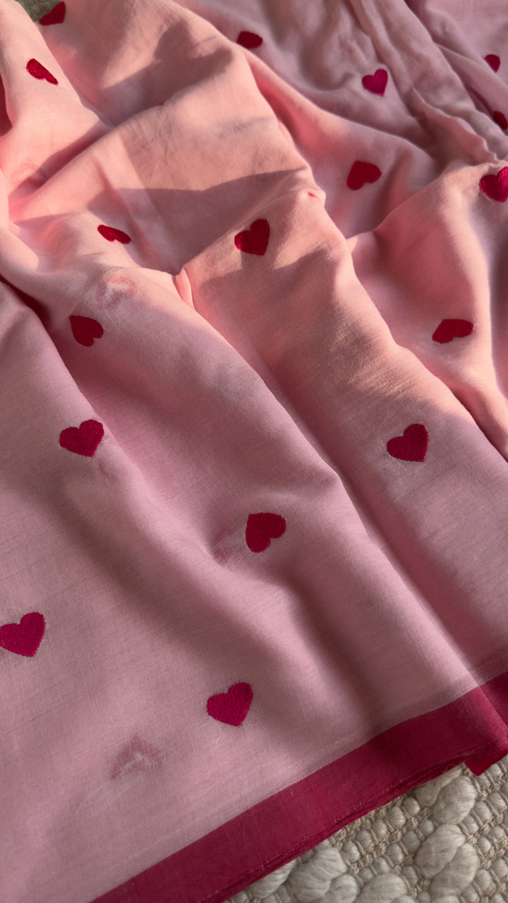 DIL - BABY PINK SUPER SOFT MUL COTTON SAREE (DISPATCH TIME IS 7 TO 10 DAYS)