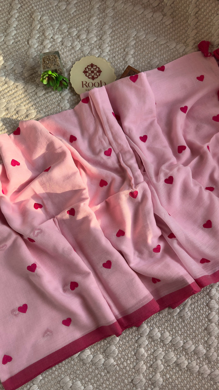 DIL - BABY PINK SUPER SOFT MUL COTTON SAREE (DISPATCH TIME IS 7 TO 10 DAYS)
