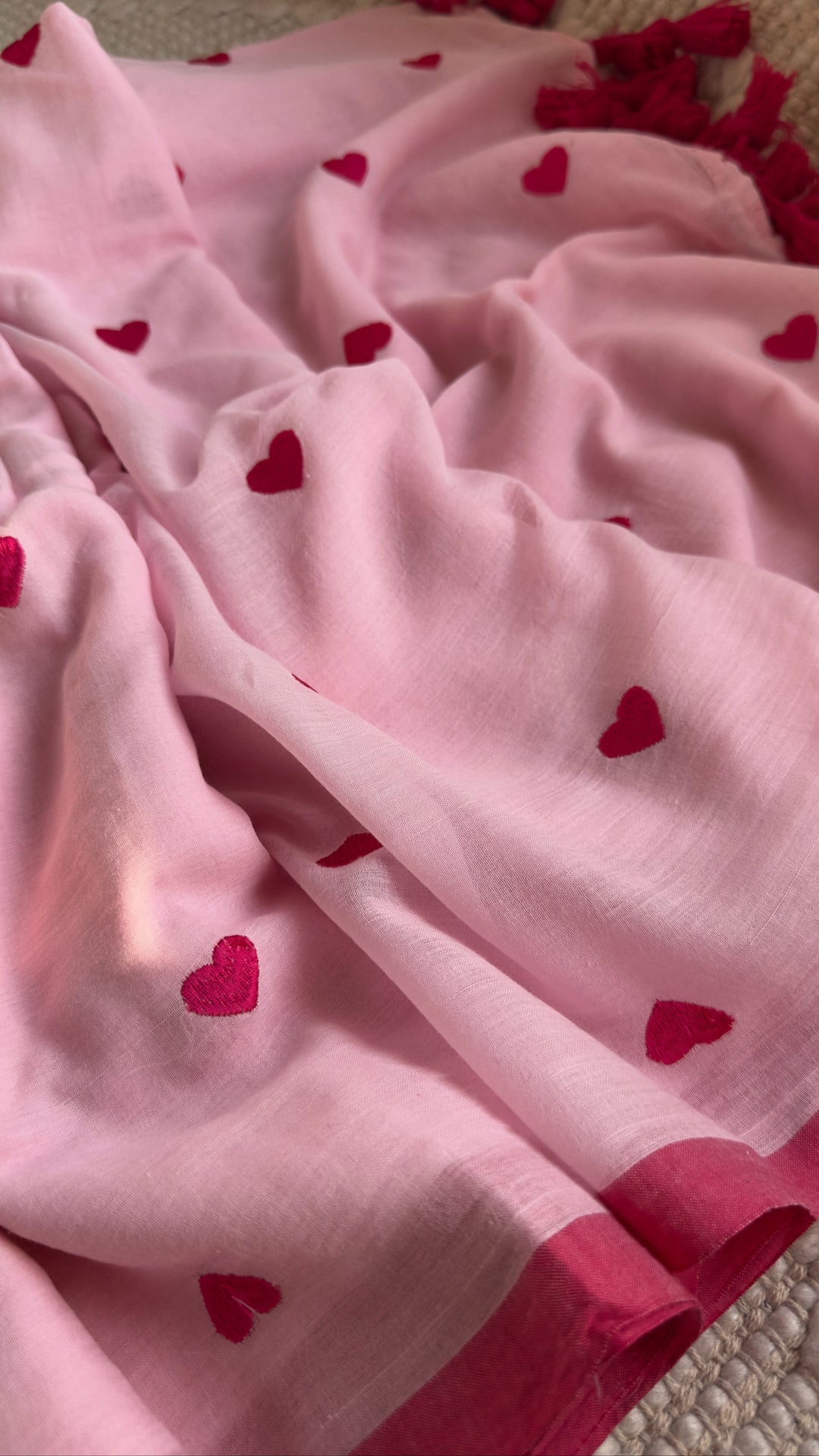 DIL - BABY PINK SUPER SOFT MUL COTTON SAREE (DISPATCH TIME IS 7 TO 10 DAYS)