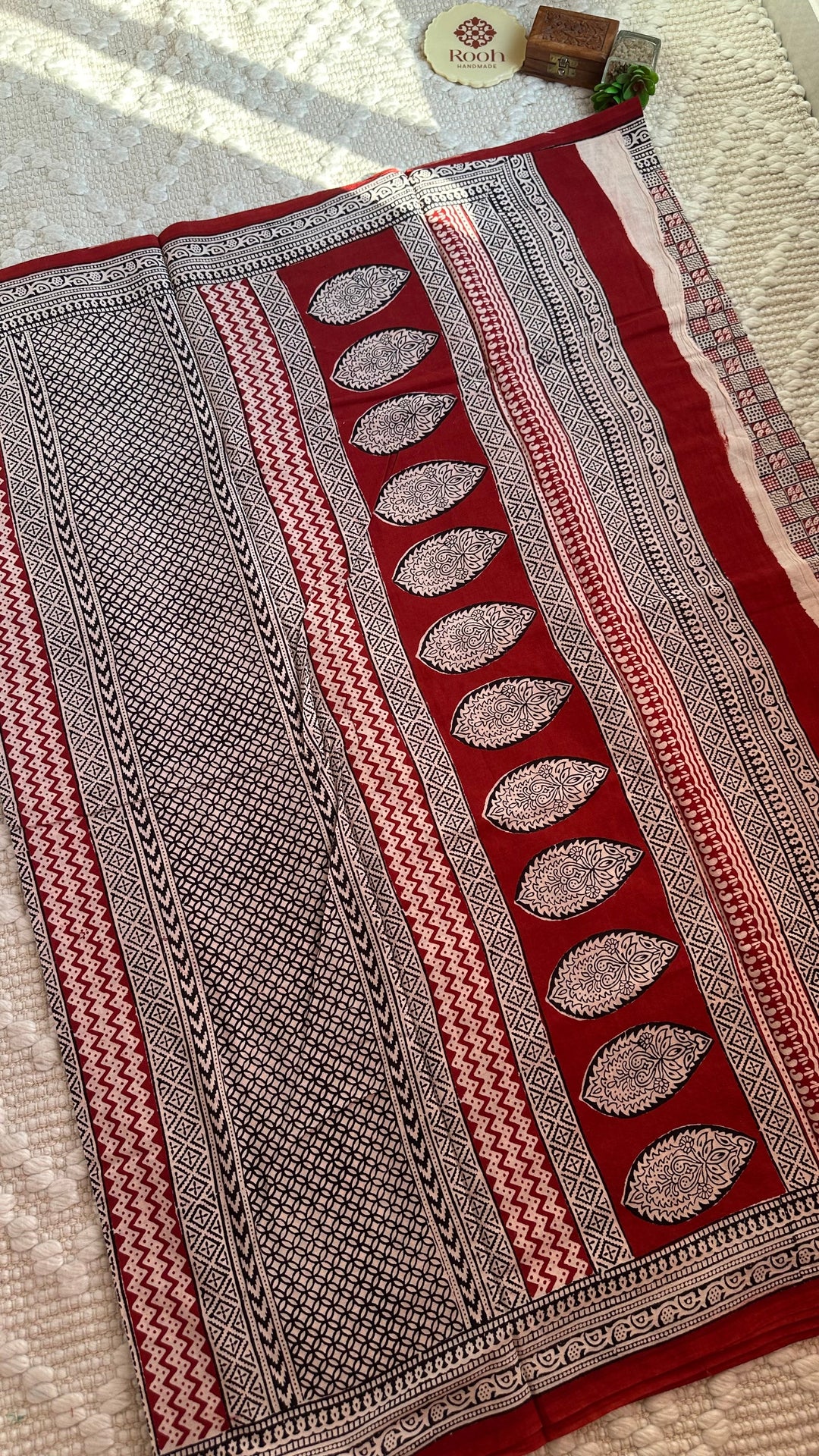 EXCLUSIVE BAGH HAND BLOCK PRINTED SOFT MULMUL COTTON SAREE- 004