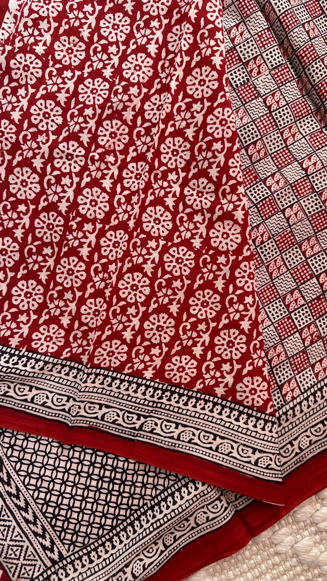 EXCLUSIVE BAGH HAND BLOCK PRINTED SOFT MULMUL COTTON SAREE- 004