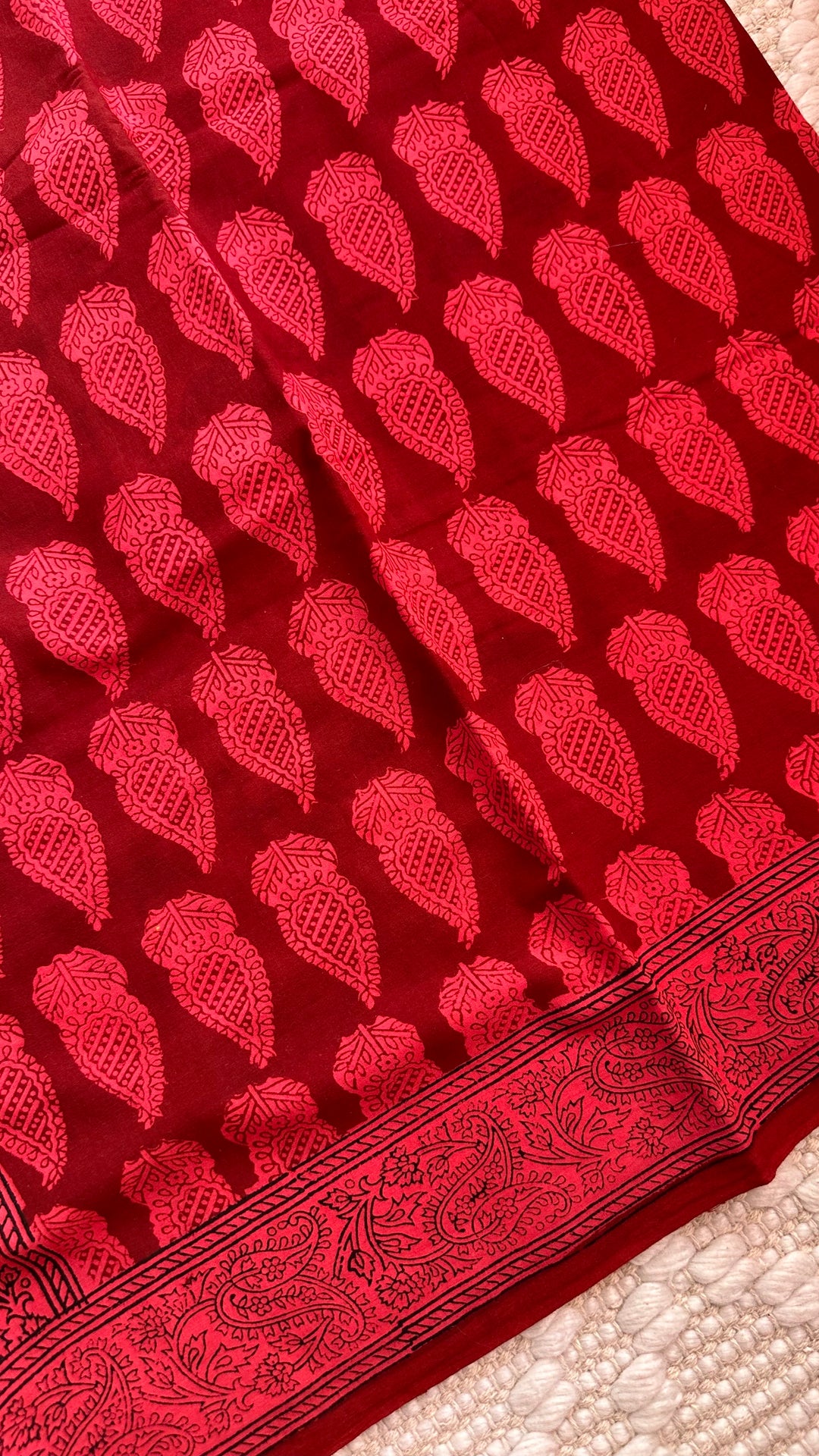 EXCLUSIVE BAGH HAND BLOCK PRINTED SOFT MULMUL COTTON SAREE- 005