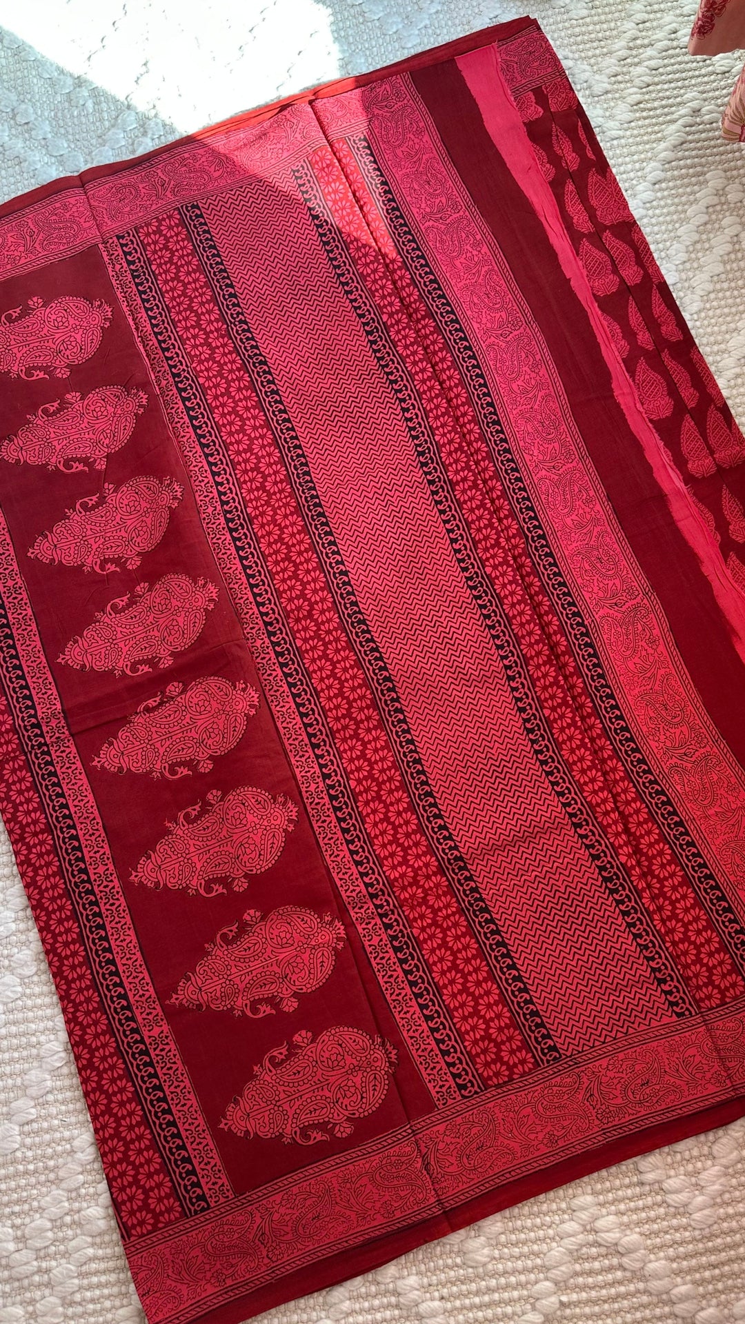 EXCLUSIVE BAGH HAND BLOCK PRINTED SOFT MULMUL COTTON SAREE- 005
