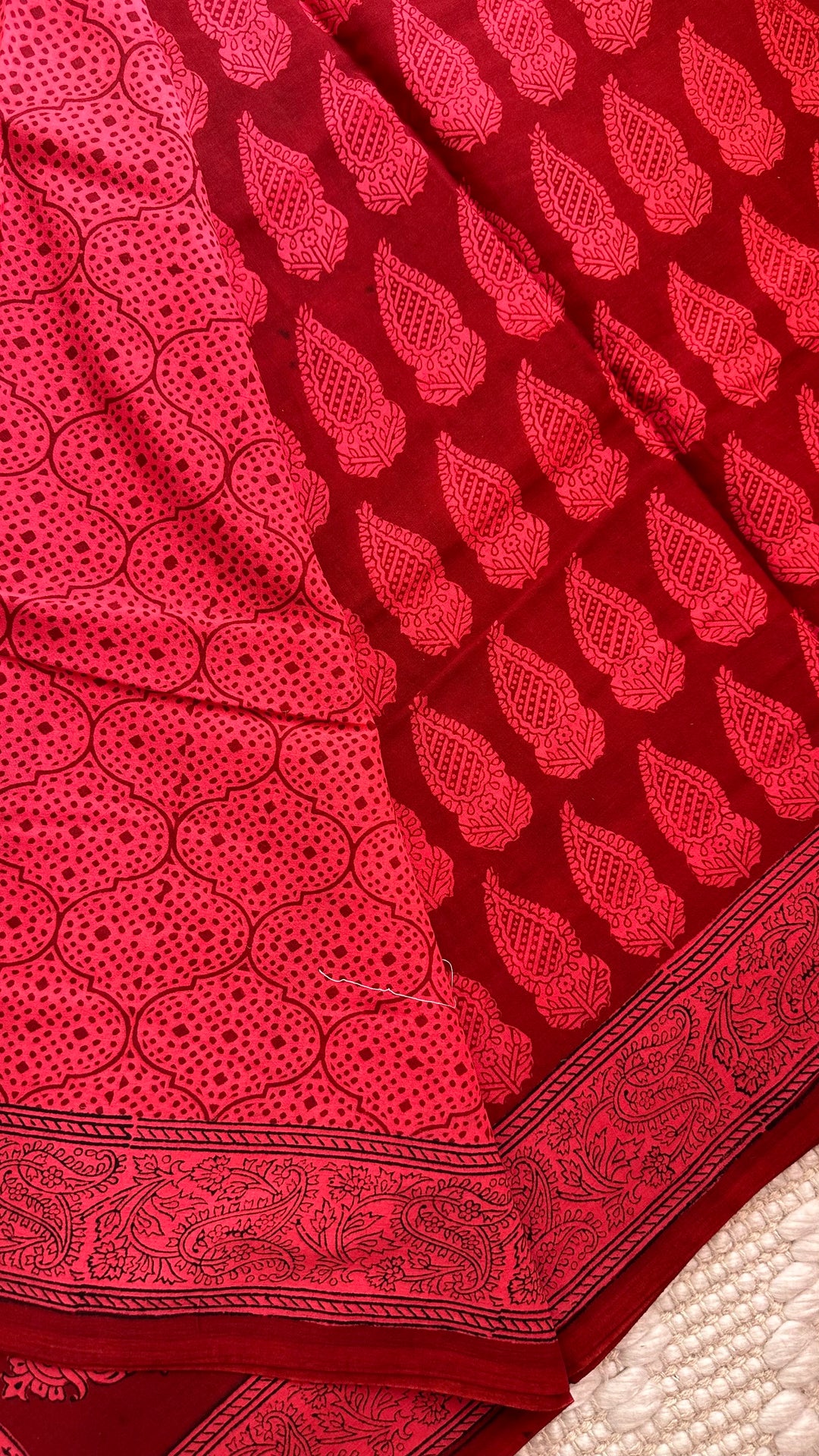 EXCLUSIVE BAGH HAND BLOCK PRINTED SOFT MULMUL COTTON SAREE- 005